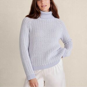 Haven Well Within Talbots Textured Chunky‎ Turtleneck Sweater Purple XS